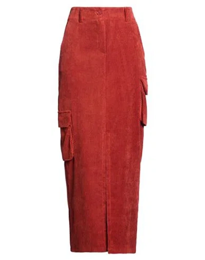 Susy-mix Woman Maxi Skirt Brick Size Xs Polyester, Polyamide, Elastane In Red