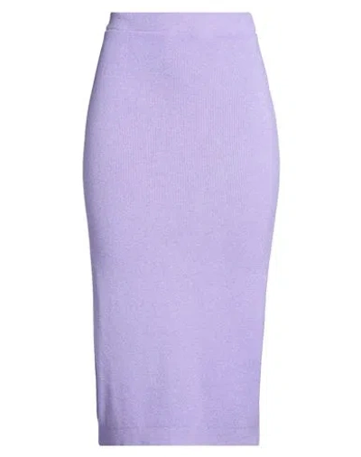 Susy-mix Woman Midi Skirt Lilac Size Onesize Viscose, Polyester, Polyamide In Purple