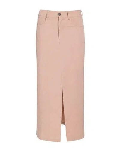 Susy-mix Woman Midi Skirt Sand Size M Polyester, Viscose, Elastane In Pink