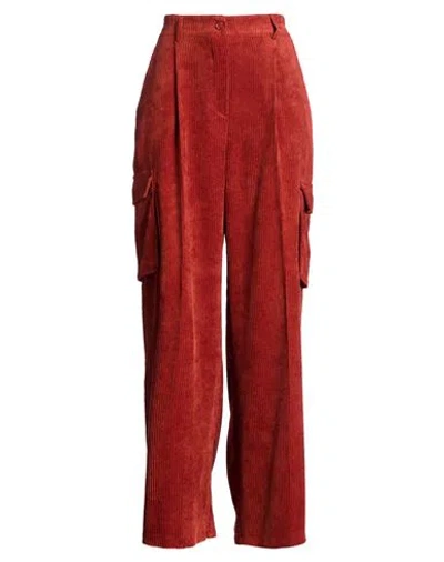 Susy-mix Woman Pants Rust Size Xs Polyester, Polyamide, Elastane In Red