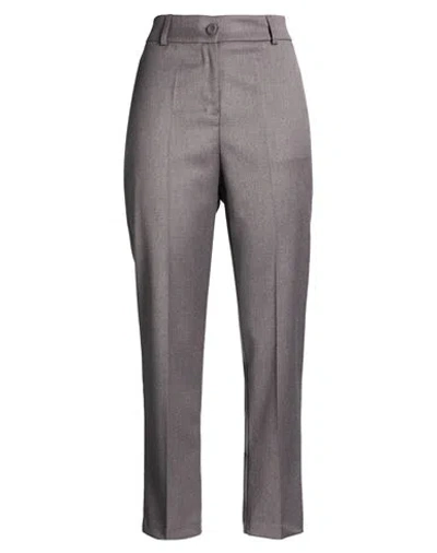 Susy-mix Woman Pants Taupe Size S Recycled Polyamide, Viscose, Elastane In Gray