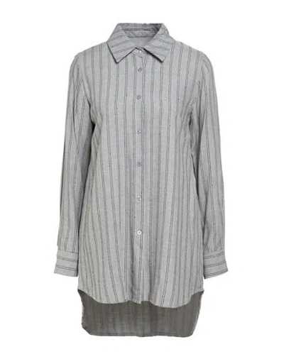 Susy-mix Woman Shirt Grey Size M Viscose, Polyester In Gray