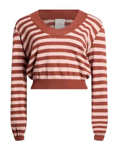 Susy-mix Woman Sweater Brown Size Onesize Vinyon, Polyester, Polyamide