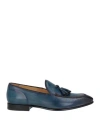 Sutor Mantellassi Man Loafers Blue Size 9 Leather In Blue