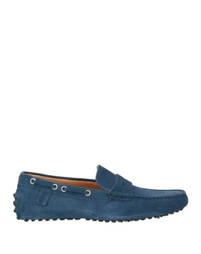 Sutor Mantellassi Man Loafers Slate Blue Size 7.5 Soft Leather