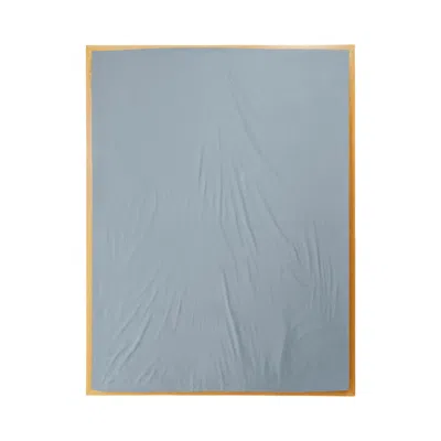 Sutram Blue / Grey Queen Fitted Sheet In Half Blue In Blue/grey