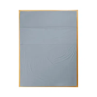 Sutram Blue / Grey Single Flat Sheet In Half Blue In Blue/grey