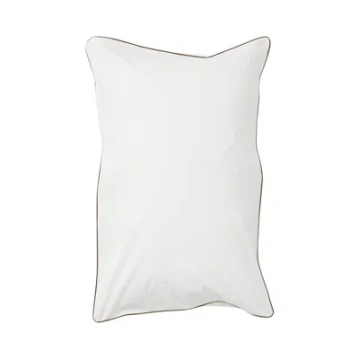 Sutram Neutrals / Black / White Pillowcase Pair In Contrast Edge, Prism With Carob In Black/white