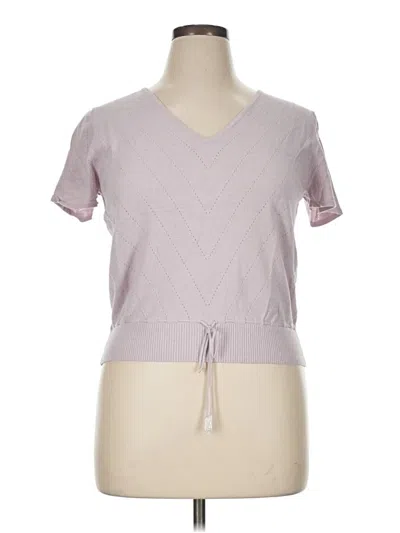 Pre-owned Sutton Studio Short Sleeve Top Purple V-neck Tops