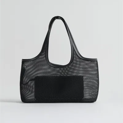 Suud Collection Women's Black Alia Mesh Bag