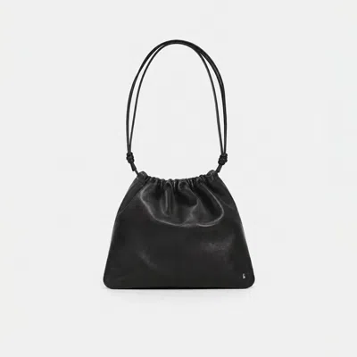 Suud Collection Women's Black Casie Leather Bucket Bag