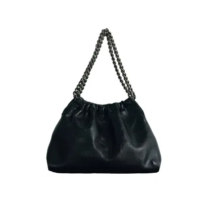 Suud Collection Women's Black Giorgia Chain Leather Bag
