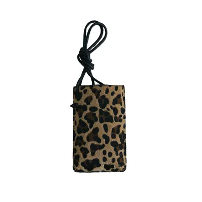 Suud Collection Women's Brown Mia Leopard Phone Bag