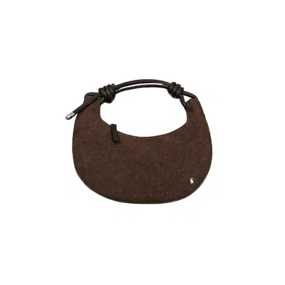 Suud Collection Women's Dark Brown Rope Knot Detail Suede Bag