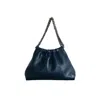 Suud Collection Women's Navy Blue Giorgia Chain Leather Bag In Blue