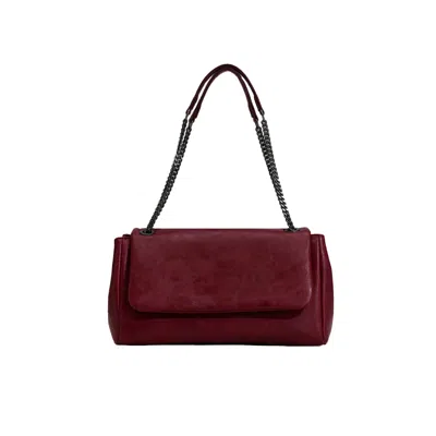 Suud Collection Women's Red Milan Chain Leather Bag
