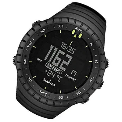 Pre-owned Suunto Core All Black Ss014279010 Digital Quartz Fishing Camping Outdoor Watch