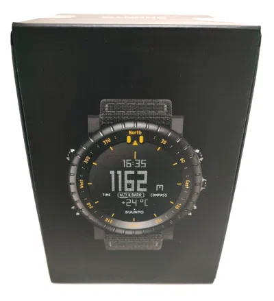 Pre-owned Suunto Core Black Yellow Ss050276000 Quartz Fishing Camping Outdoor Watch Unisex