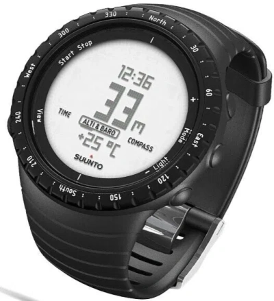 Pre-owned Suunto Core Ss014809000 Regular Black Quartz Fishing Camping Outdoor Watch White