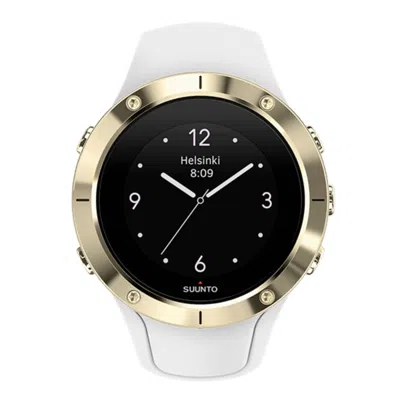 Suunto Spartan Trainer Gold Tone Bezel White Strap Men's Watch Ss023426000 In Multi