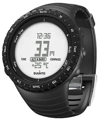 Pre-owned Suunto Watch Core Regular Black Ss014809000 Water Resistant To 3 Atm Black