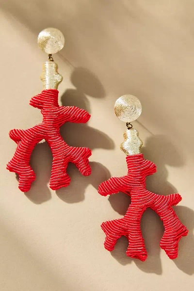 Suzanna Dai Seychelles Silk Coral Drop Earrings