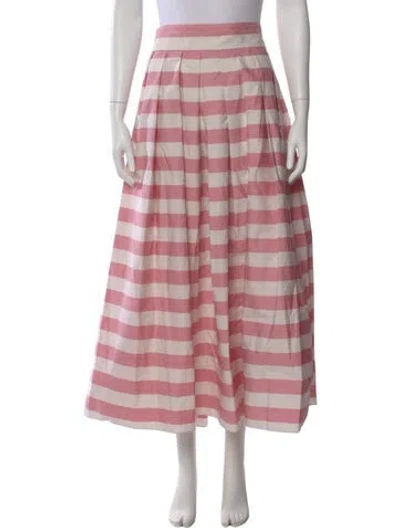 Pre-owned Suzannah Striped Midi Length Skirt W/ Tags In Pink