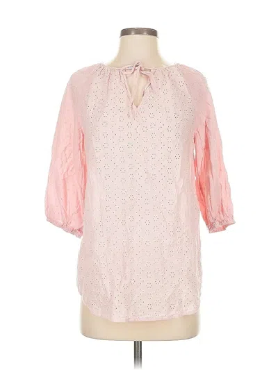 Pre-owned Suzanne Betro 3/4 Sleeve Blouse In Pink