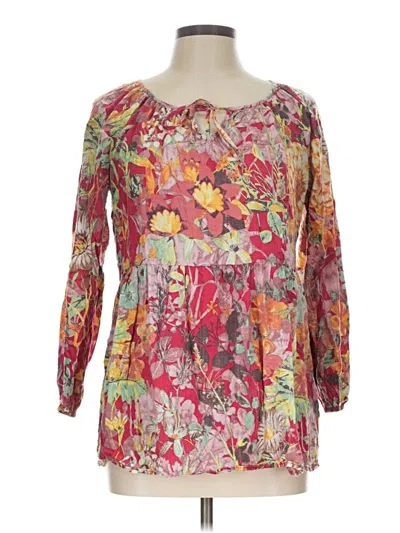 Pre-owned Suzanne Betro 3/4 Sleeve Blouse In Pink