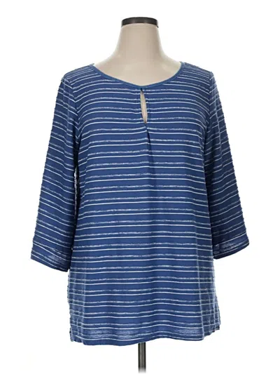 Pre-owned Suzanne Betro 3/4 Sleeve T-shirt In Blue