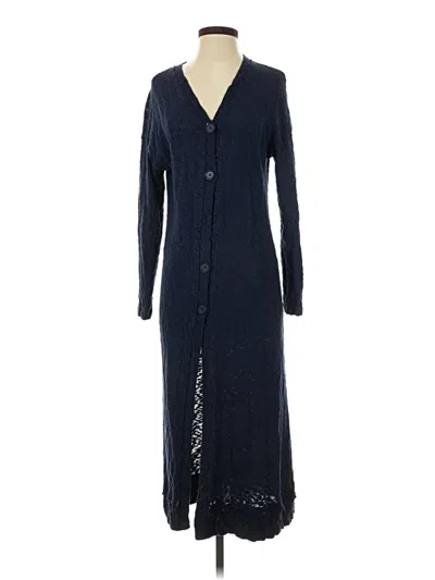 Pre-owned Suzanne Betro Cardigan Sweater In Blue