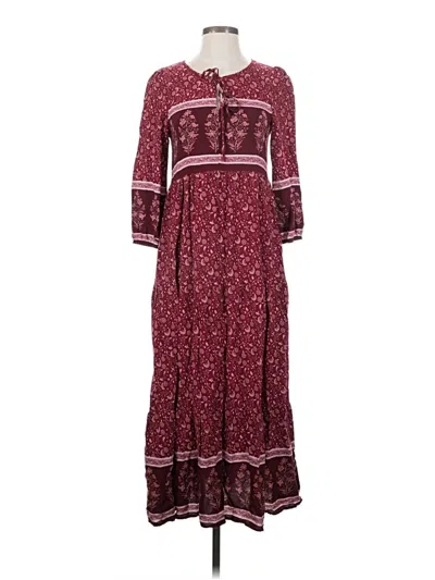 Pre-owned Suzanne Betro Casual Dress In Burgundy
