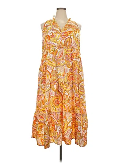 Pre-owned Suzanne Betro Casual Dress In Orange