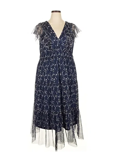Pre-owned Suzanne Betro Cocktail Dress In Blue