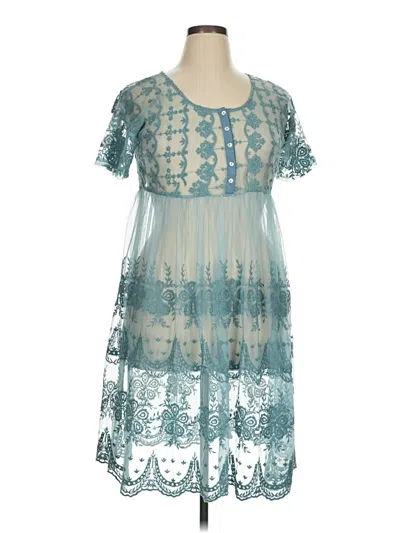 Pre-owned Suzanne Betro Cocktail Dress In Blue