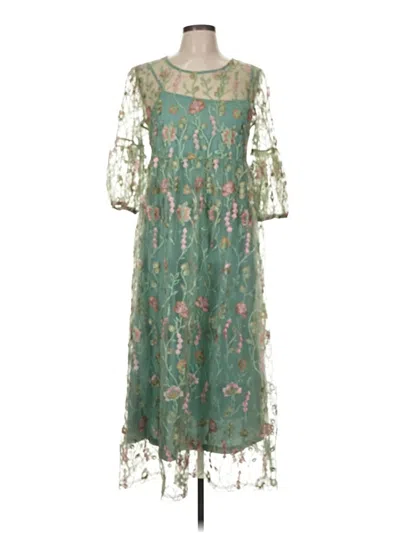 Pre-owned Suzanne Betro Cocktail Dress In Green