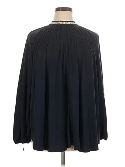 Pre-owned Suzanne Betro Long Sleeve Blouse In Black