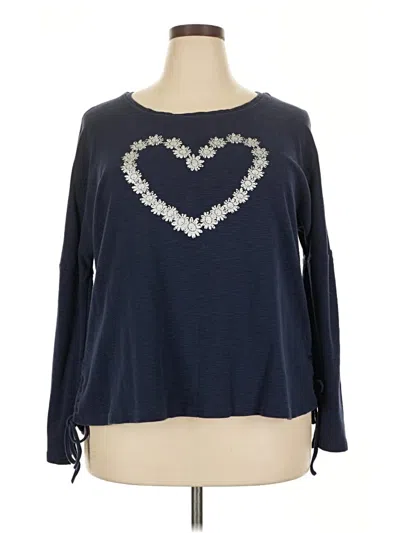 Pre-owned Suzanne Betro Long Sleeve T-shirt In Blue