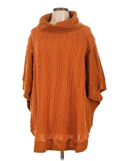 Pre-owned Suzanne Betro Poncho In Orange