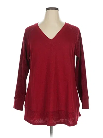 Pre-owned Suzanne Betro Pullover Sweater In Burgundy