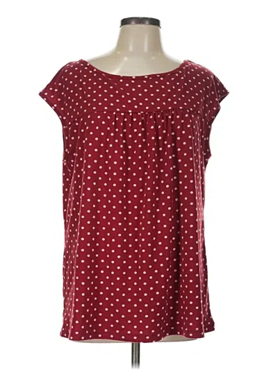 Pre-owned Suzanne Betro Short Sleeve Blouse In Burgundy