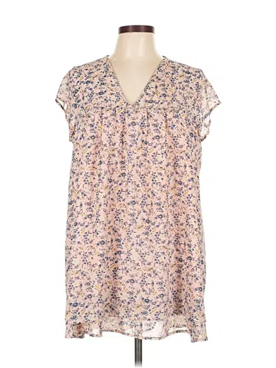 Pre-owned Suzanne Betro Short Sleeve Blouse In Pink