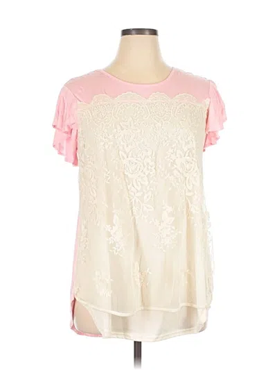 Suzanne Betro Short Sleeve Blouse In Pink