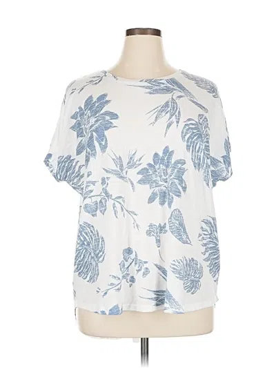 Pre-owned Suzanne Betro Short Sleeve Blouse In White