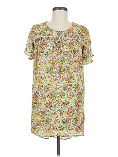 Pre-owned Suzanne Betro Short Sleeve Blouse In Yellow