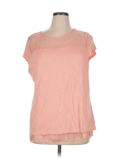 Pre-owned Suzanne Betro Short Sleeve Top Pink Scoop Neck Tops