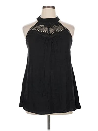 Pre-owned Suzanne Betro Sleeveless Blouse In Black