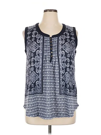 Pre-owned Suzanne Betro Sleeveless Blouse In Blue
