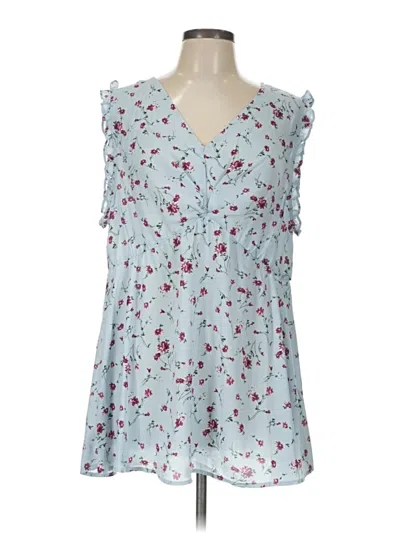 Pre-owned Suzanne Betro Sleeveless Blouse In Blue