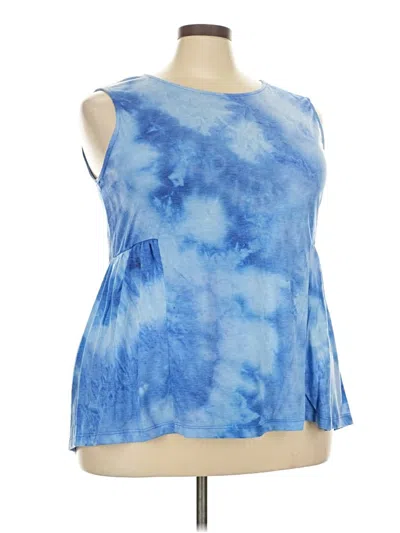 Pre-owned Suzanne Betro Sleeveless Blouse In Blue